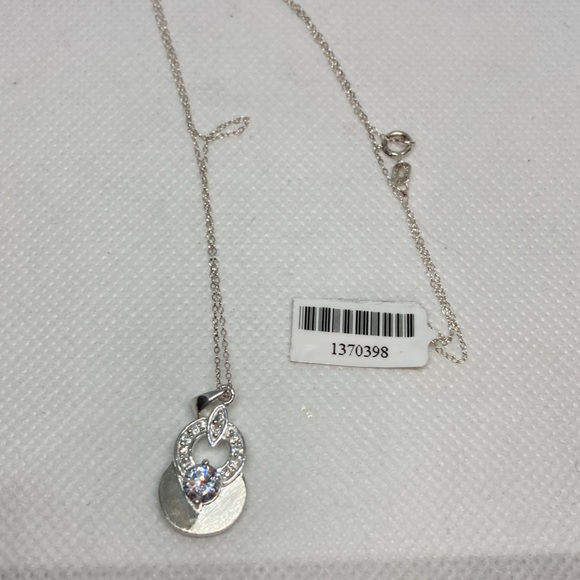 Earring & Necklace Set w/ Sterling Silver, 1 Round Cut Swarovski Crystal J84 - Picture 14 of 14